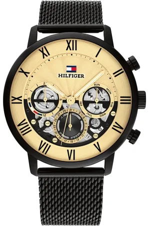 Tommy Hilfiger Quartz Multifunction Golden dial Stainless Steel Strap Watch for Men