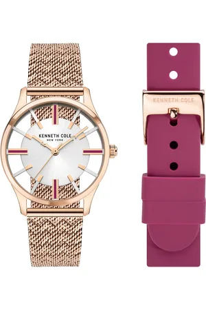 Kenneth Cole Quartz Analog Silver Dial Silicone Strap Watch for Women
