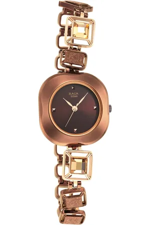 Titan Raga Love All Brown Dial Analog Metal Strap watch for WoMen