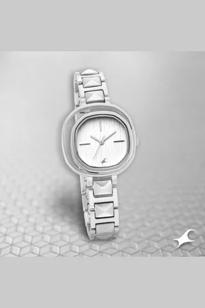 Fastrack Opulence Quartz Analog Silver Dial Metal Strap Watch for Girls
