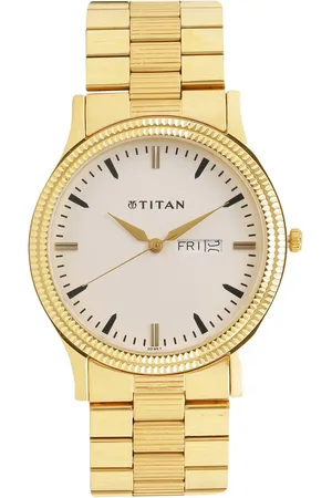 Titan Quartz Analog with Day and Date White Dial Stainless Steel Strap Watch for Men