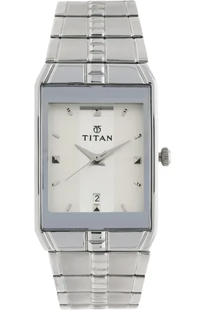 Titan Quartz Analog with Date White Dial Stainless Steel Strap Watch for Men