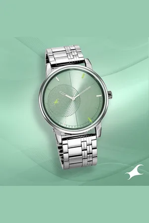 Fastrack Stunners Quartz Analog Green Dial Metal Strap Watch for Guys
