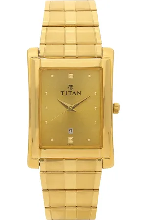 Titan Champagne Dial Analog with Date Metal Strap Watch for Men