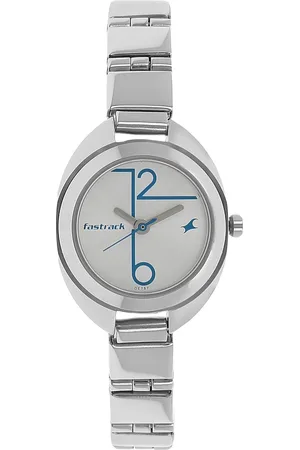 Fastrack Quartz Analog Silver Dial Stainless Steel Strap Watch for Girls