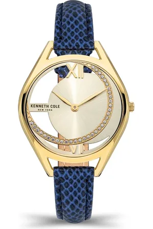 Kenneth Cole Quartz Analog Golden Dial Leather Strap Watch for Women