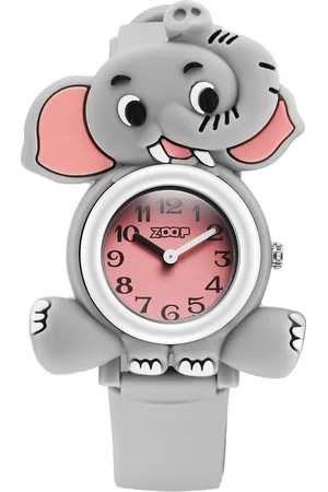 Titan Friends From Nature Quartz Analog Pink Dial Grey PU Strap Watch For Kids