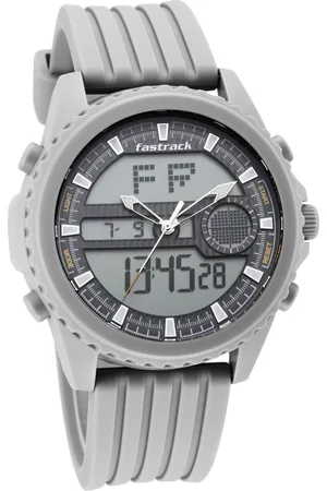 Fastrack Streetwear Quartz Analog Digital Grey Dial PU Strap Watch for Guys