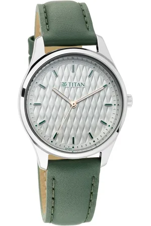 Titan Workwear White Dial Analog Leather Strap watch for Women