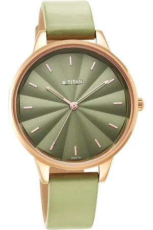 Titan Neo Green Dial Analog Leather Strap Watch for Women
