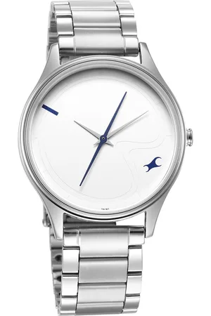 Fastrack Stunners Quartz Analog Silver Dial Metal Strap Watch for Guys
