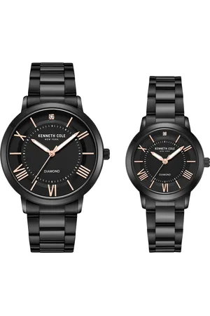 Kenneth Cole Quartz Analog Black Dial Stainless Steel Strap Watch for Couple