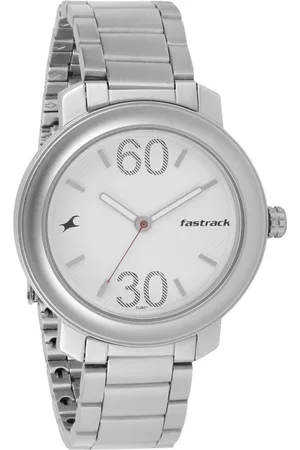 Fastrack Quartz Analog Silver Dial Stainless Steel Strap Watch for Guys