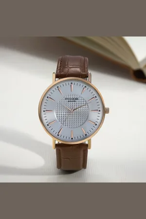 Sonata Poze Quartz Analog Silver Dial Tan Leather Strap Watch For Men