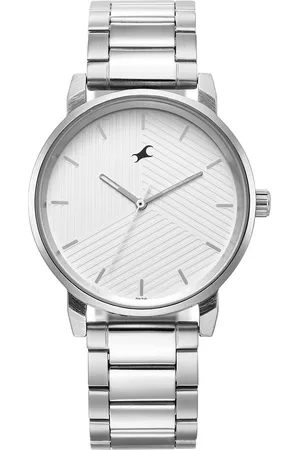 Fastrack Stunners White Dial Metal Strap Watch for Guys