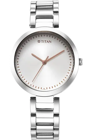 Titan Workwear Quartz Analog Silver Dial Silver Stainless Steel Strap Watch for Women
