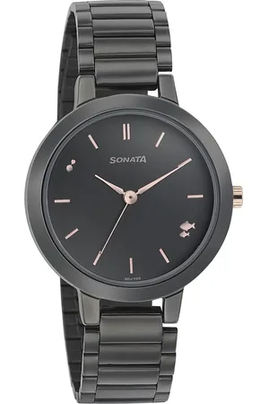 Sonata Play Anthracite Dial Women Watch With Stainless Steel Strap