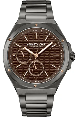 Kenneth Cole Quartz Multifunction Brown Dial Stainless Steel Strap Watch for Men
