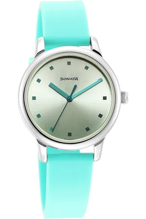 Sonata Splash Green Dial Women Watch With Plastic Strap