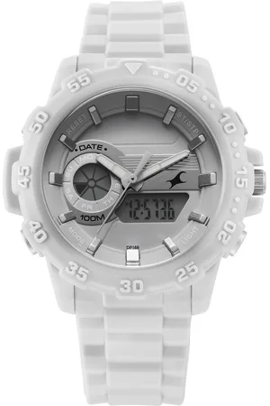 Fastrack Street line Quartz Analog Digital Grey Dial Silicone Strap Watch for Girls