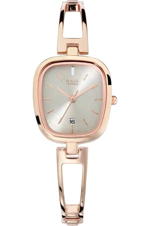 Titan Raga Viva Grey Dial Analog with Date Rose Gold Metal Strap watch for Women