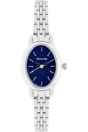 Sonata Quartz Analog Blue Dial Stainless Steel Strap Watch for Women