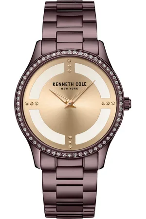 Kenneth Cole Quartz Analog Silver Dial Brown Stainless Steel Strap Watch For Women