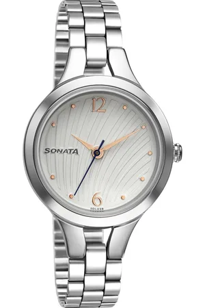 Sonata Workwear White Dial Women Watch With Stainless Steel Strap