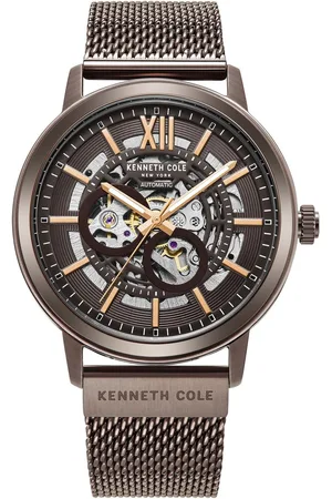 Kenneth Cole Automatic Brown Dial Brown Stainless Steel Strap Watch For Men