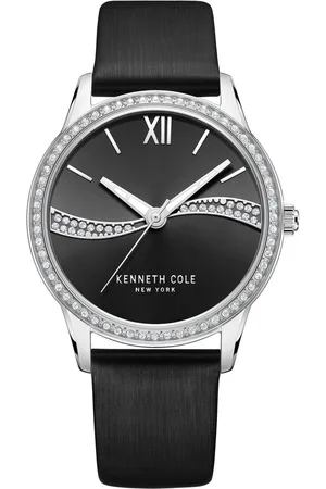 Kenneth Cole Quartz Analog Black Dial Leather Strap Watch for Women
