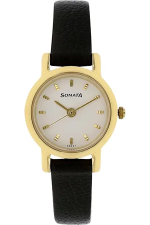 Sonata Quartz Analog White Dial Leather Strap Watch for Women