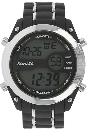 SF Digital Dial Black Plastic Strap Watch for Men