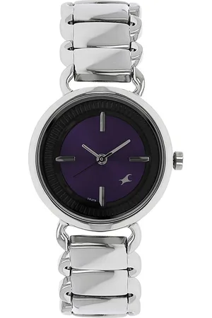 Fastrack Quartz Analog Purple Dial Stainless Steel Strap Watch for Girls