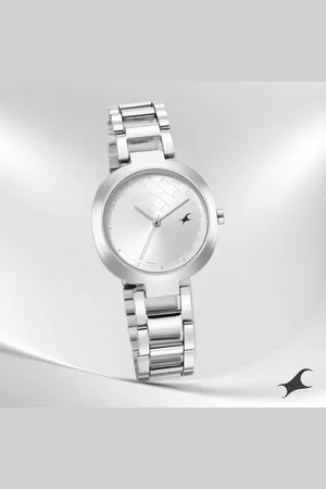 Fastrack Stunners Quartz Analog Silver Dial Stainless Steel Strap Watch for Girls