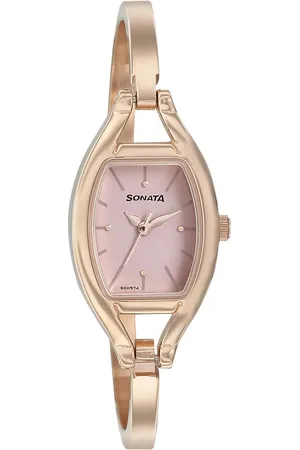 Sonata Mission Mangal Pink Dial Women Watch With Metal Strap