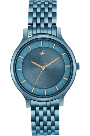Fastrack Crush Quartz Analog Blue Dial Stainless Steel Strap Watch for Girls