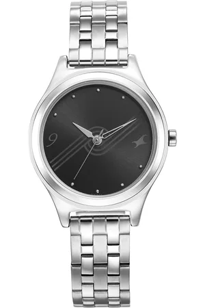 Fastrack Stunners Black Dial Metal Strap Watch for Girls