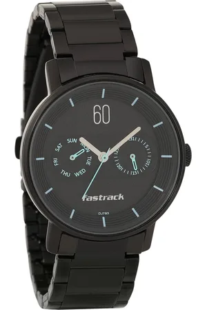 Fastrack Go Skate Quartz Analog with Day and Date Black Dial Stainless Steel Strap Watch for Girls