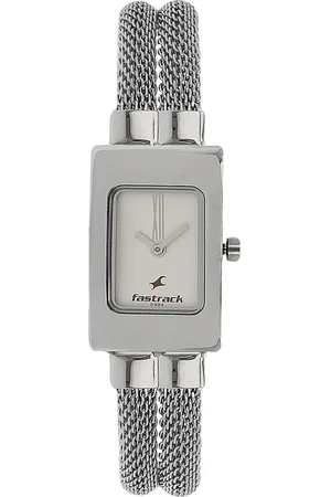Fastrack Quartz Analog Silver Dial Stainless Steel Strap Watch for Girls