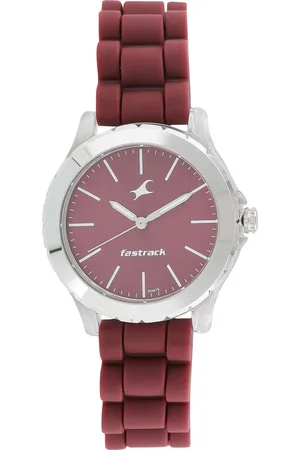 Fastrack Trendies Quartz Analog Maroon Dial Silicone Strap Watch for Girls