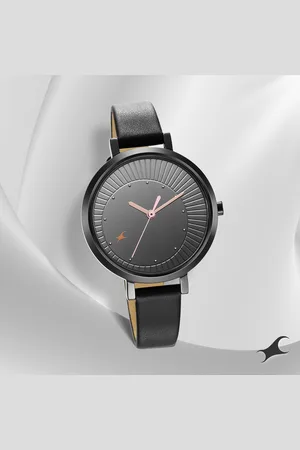 Fastrack Style Up Black Dial Leather Strap Watch for Girls