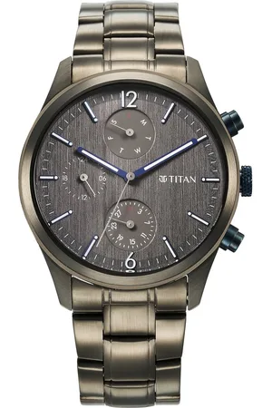 Titan Neo Splash Quartz Multifunction Anthracite Dial Stainless Steel Strap Watch for Men