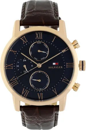 Tommy Hilfiger Quartz Multifunction Blue Dial Leather Strap Watch for Men