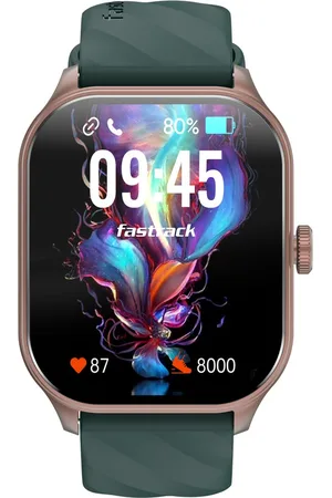 Fastrack Reflex Power|4.97 CM Super AMOLED Arched Display|410 x 502 Pixel Resolution|IP68 WR With Green Strap