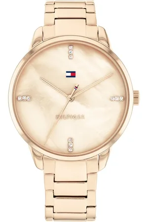 Tommy Hilfiger Quartz Analog Golden Dial Stainless Steel Strap Watch for Women
