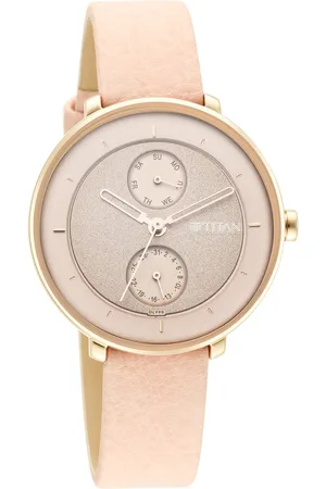 Titan Pastel Dreams Brown Dial Analog Leather Strap watch for Women