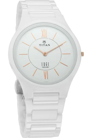 Titan Edge Ceramic Quartz in Arctic White Dial Watch for Men