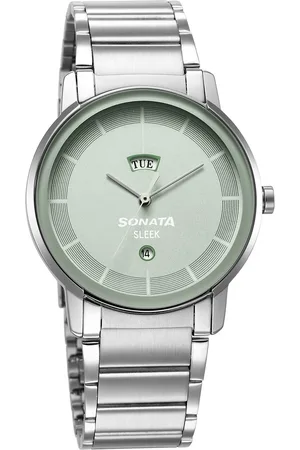 Sonata Sleek Green Dial Analog with Day and Date Watch for Men