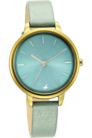 Fastrack Glitch Quartz Analog Blue Dial Leather Strap Watch for Girls