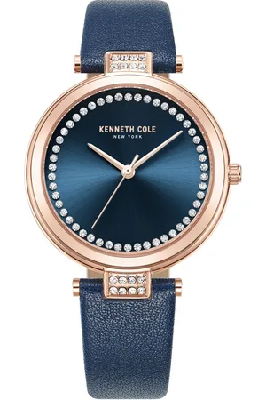 Kenneth Cole Quartz Analog Blue Dial Blue Leather Strap Watch for Women